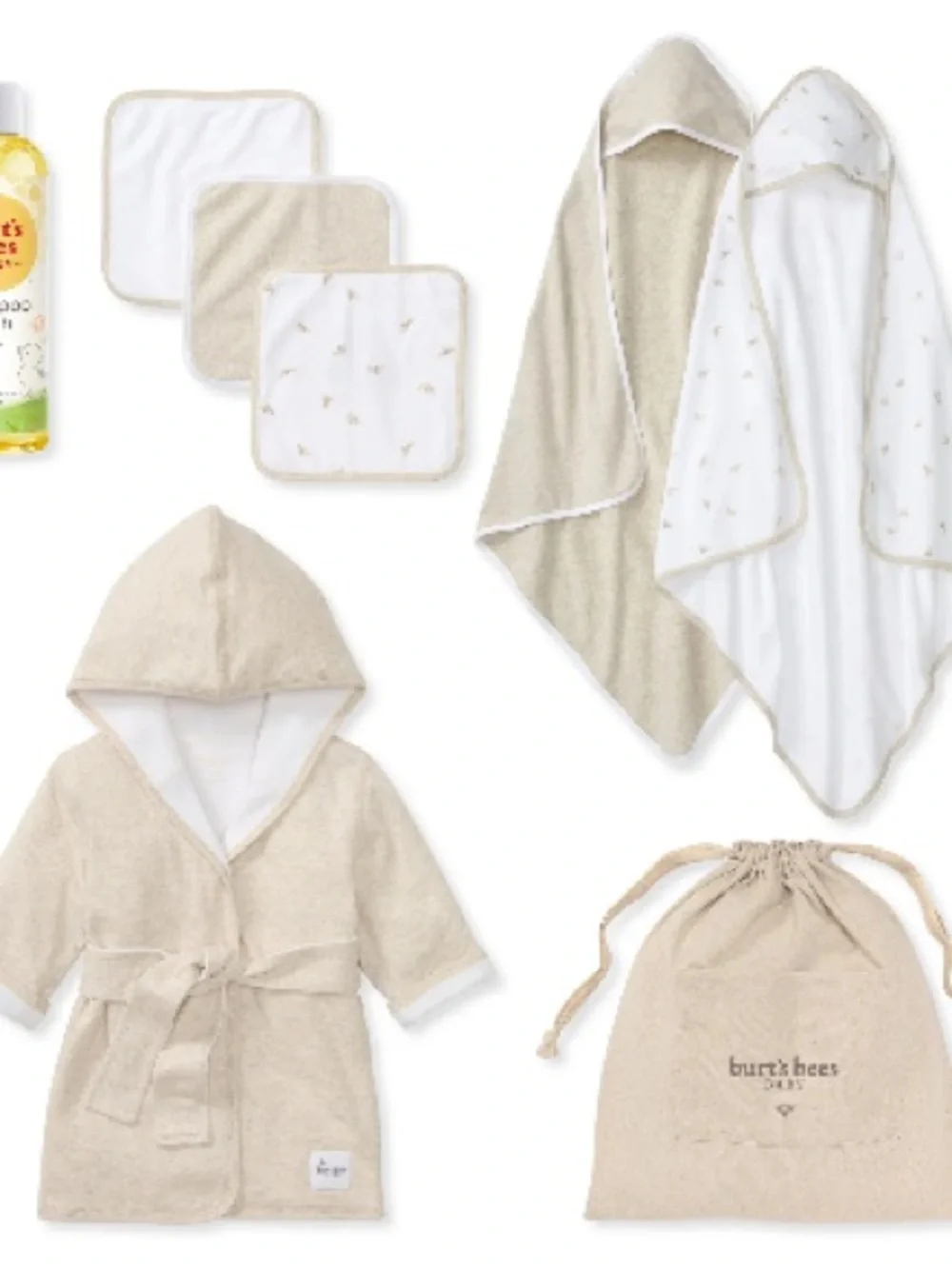 Burt's Bees Baby Golden Bee Baby Bath Time Gift Set NEW
